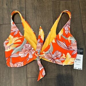 Floral Orange Bikini Top